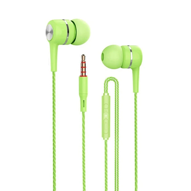 3.5mm Wired Headphones In Ear Headset Wired Earphones with Microphone Bass HiFi Stereo Earbuds Sports In-line Control For Phones