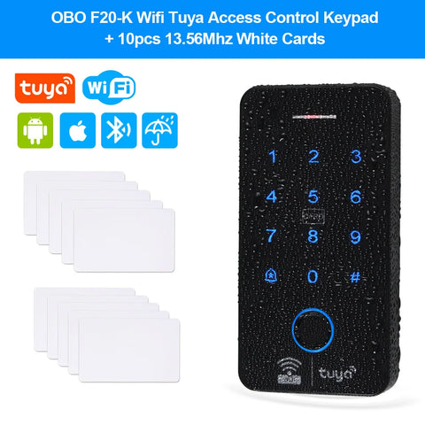 Waterproof Bluetooth Wifi Tuya Fingerprint Access Controller RFID Keyboard Touch Keypad System WG26 Smart APP Remote Door Opener