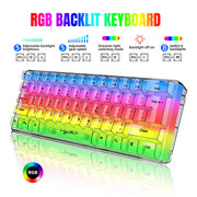 60% wired gaming keyboard, RGB backlight ultra compact mini keyboard, waterproof small compact 61 key keyboard for pc/Mac gamers