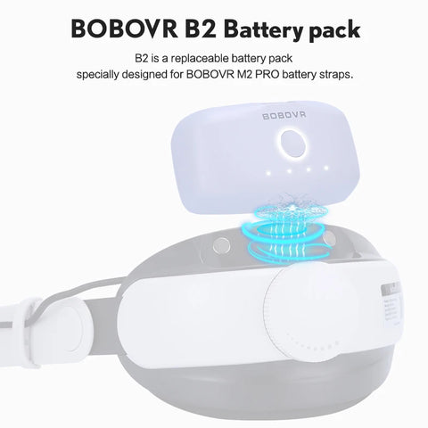 BOBOVR B2 Battery Pack For M2 Pro Replacement Spare Battery 5200mAh Magnetic Connections For Quest2 Increase About 3 Hrs Time